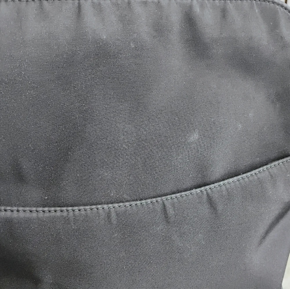 Vintage L.L. Bean Small Backpack Black Leather Nylon Travel Boho Zip-Up Casual - Picture 5 of 15